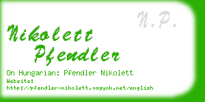 nikolett pfendler business card